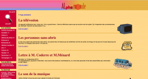 ancien site web alphamonde
